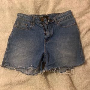 BDG high rise denim shorts